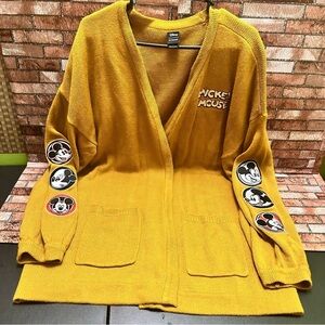 Disney HER UNIVERSERSE Mickey Mouse mustard cardigan 1X